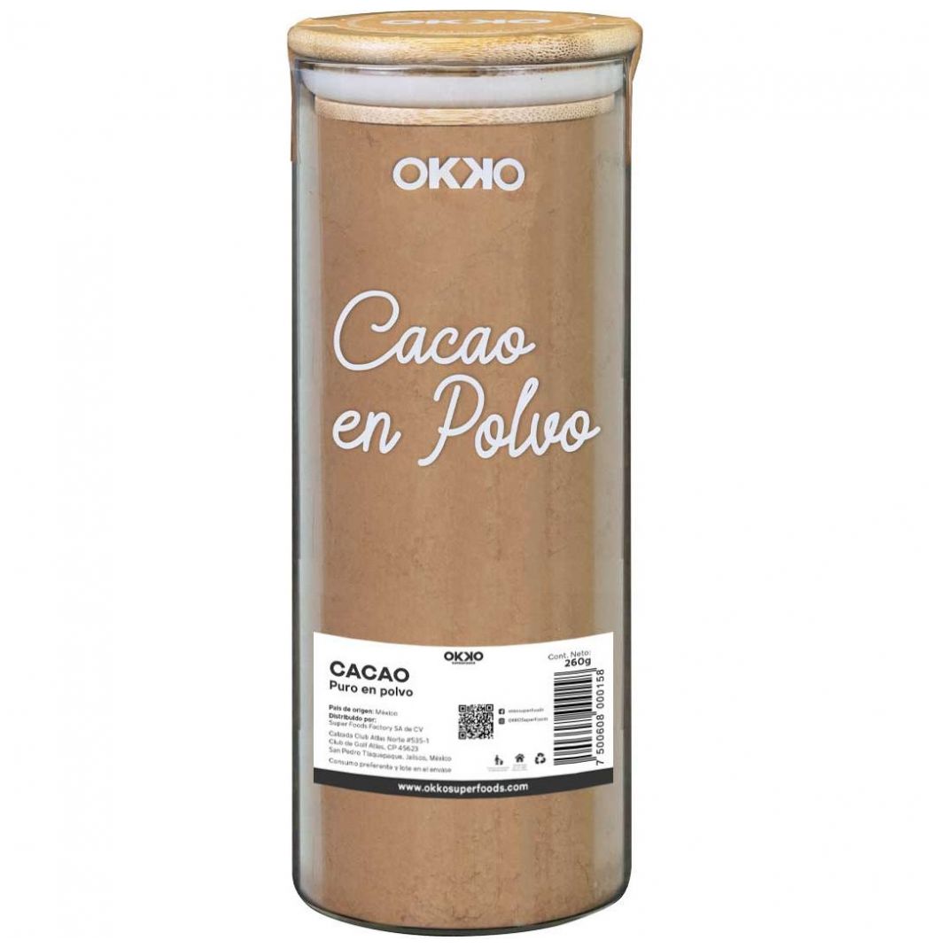 Cacao en Polvo Mediano 260 G Jar Okko
