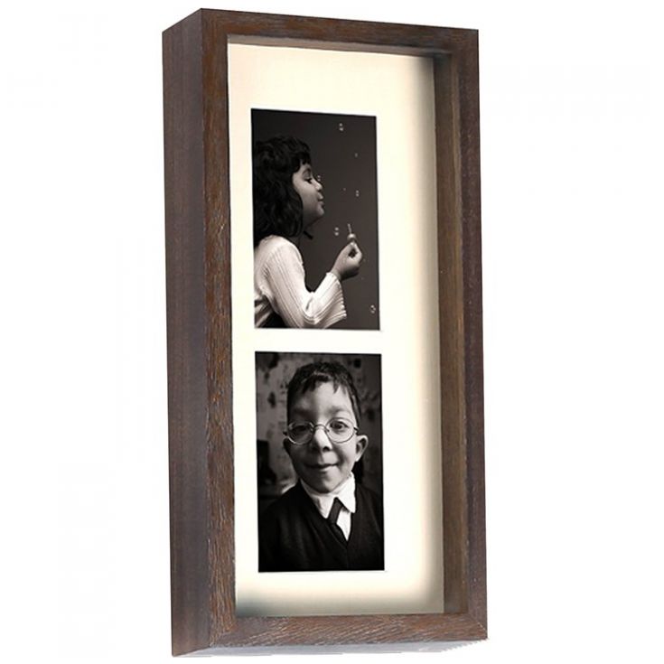 Portarretrato Doble Caja Sombra Café Obscuro 10X15Cm Madera Frameunion