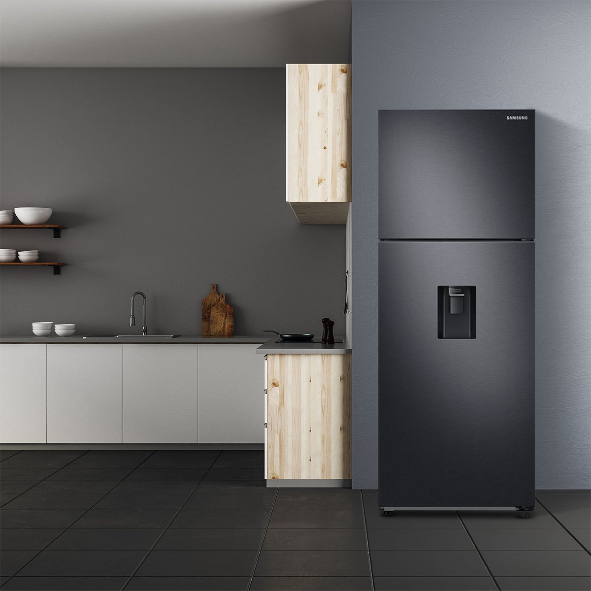 Refrigerador Top Mount Samsung 16.4 P Auto Ice Maker Rt48A6684B1/em Negro