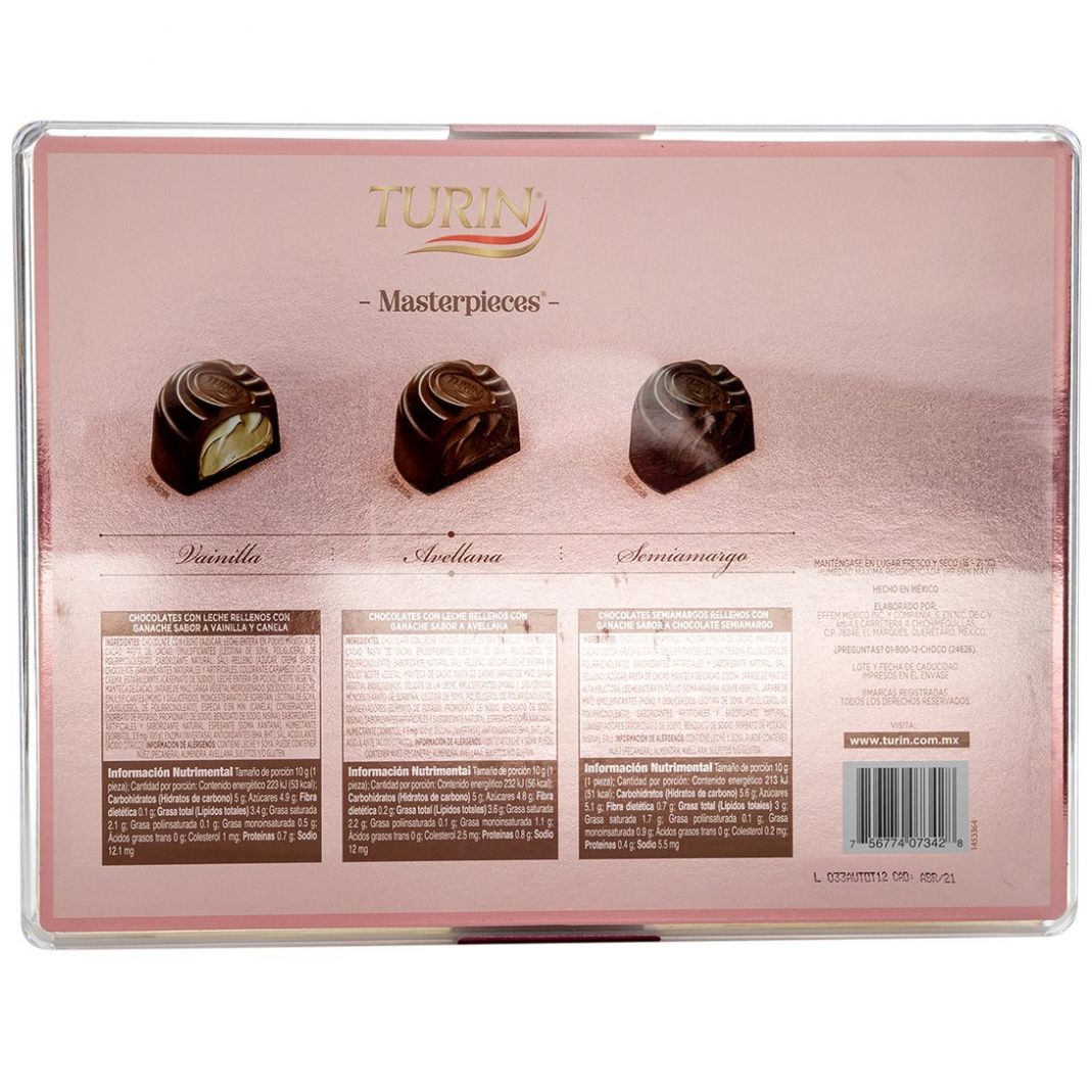 Chocolate con Relleno Suabe Sabor Avellana Turin 300 Grs