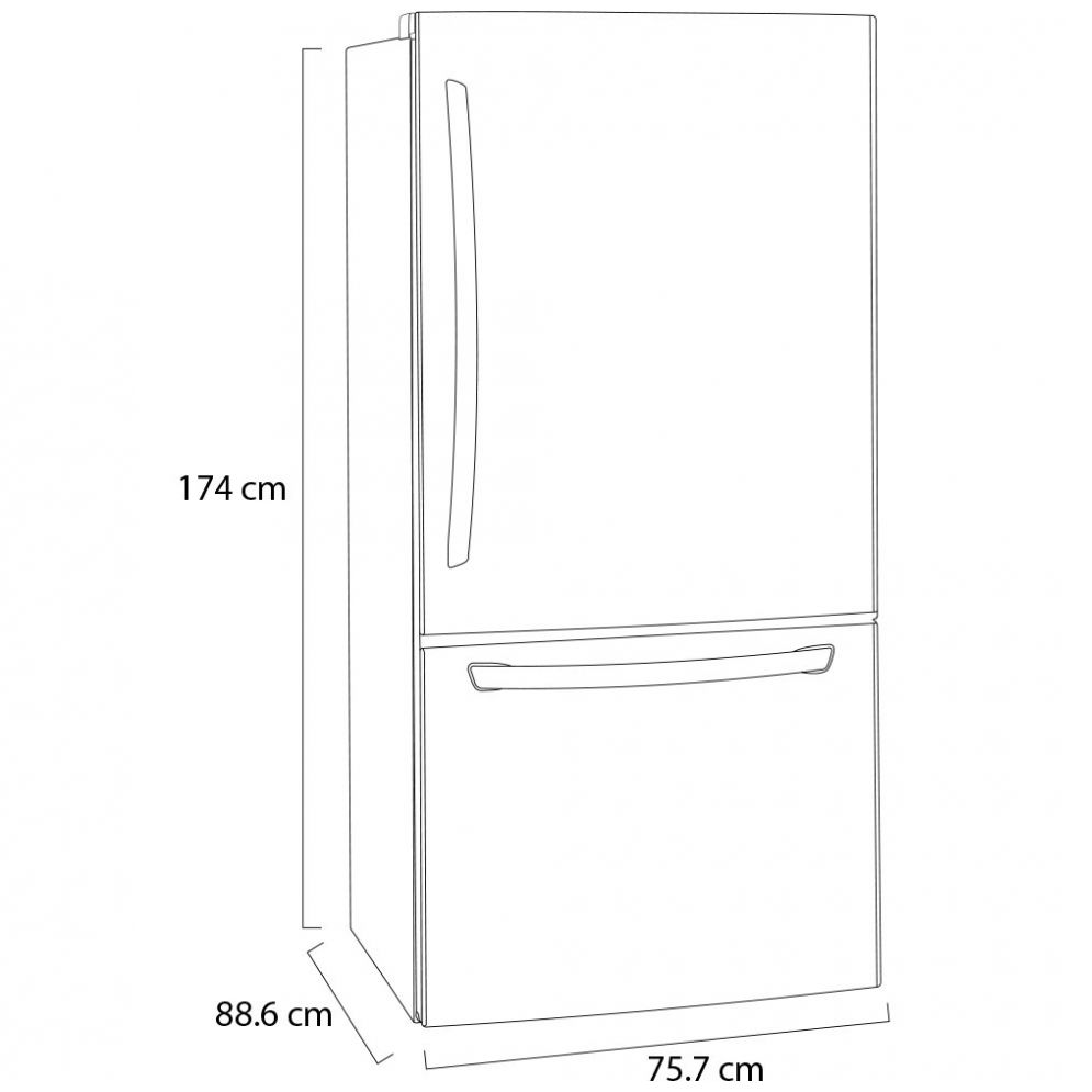 Refrigerador LG Congelador Inferior  Linear Inverter con Smart Diagnosis 22 Pies  Acero  Gb22Bgs