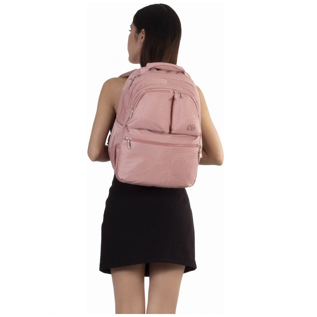 Mochila Tipo Back Pack Porta Laptop Urket Rosa Cloe