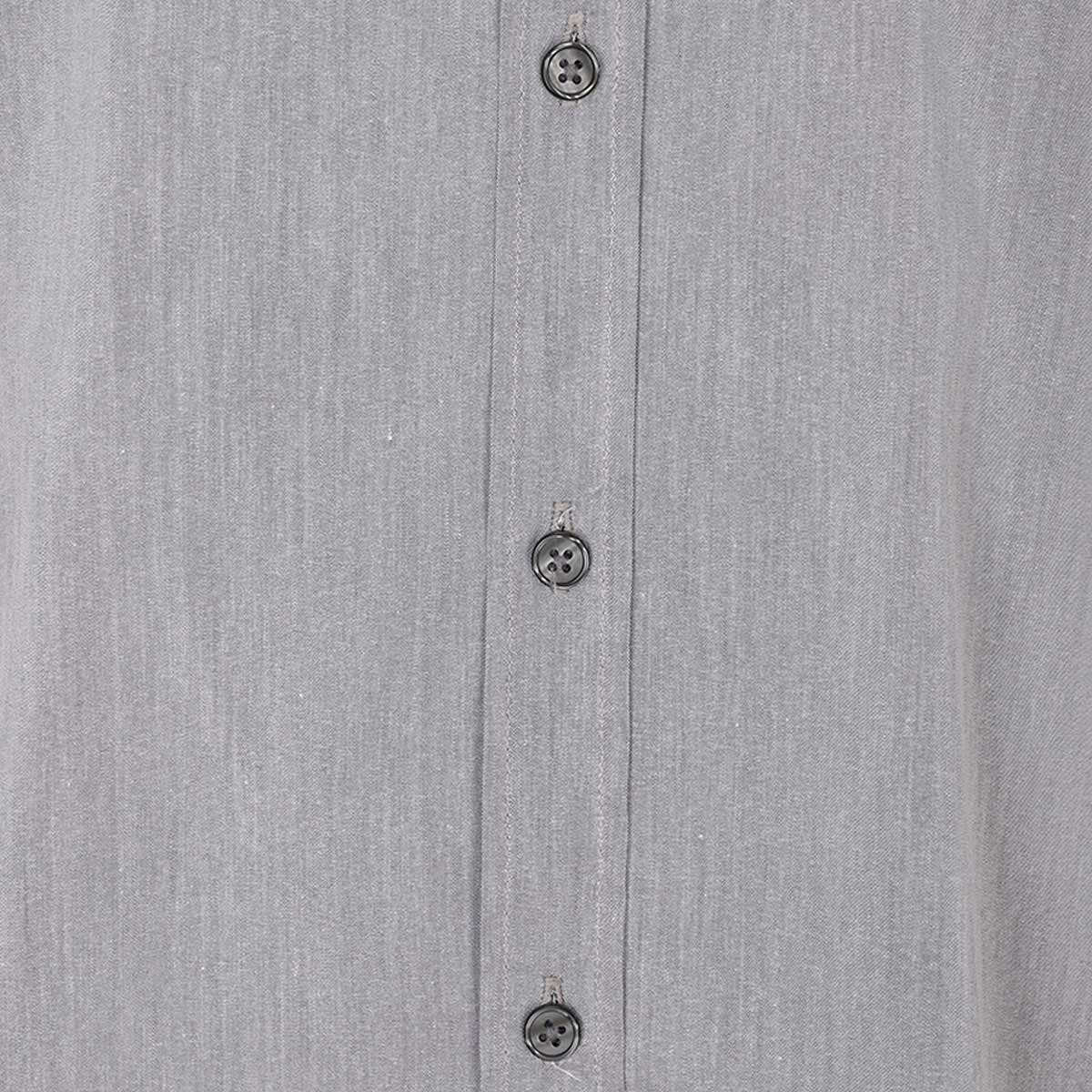 Camisa Hombre Coevals Club Manga Larga - Botones A Presión - Color Gris Negro - Corte Holgado