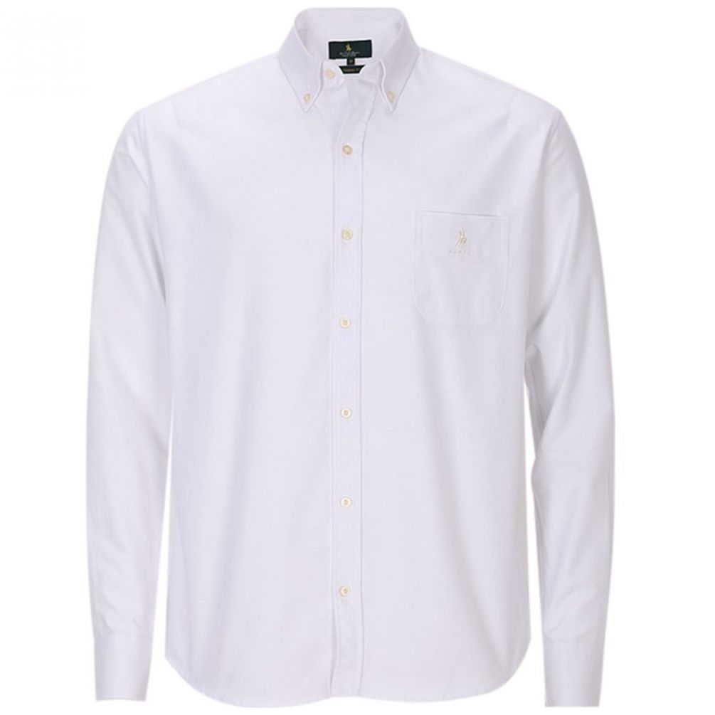 Camisa Manga Larga Básica Lisa Casual Oxford Polo Club para Hombre