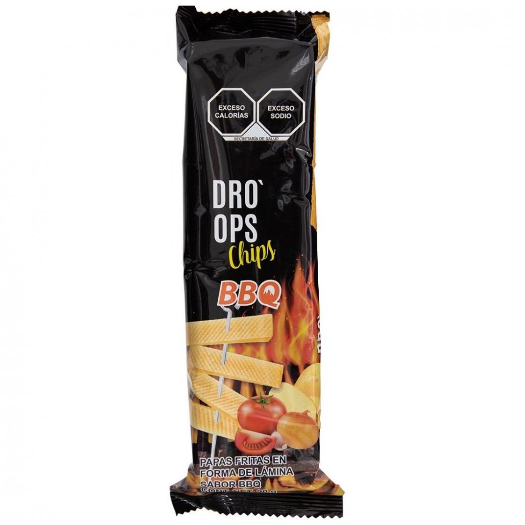 Papas Fritas en Forma de Lámina Sabor Bbq Dro Ops 90 G