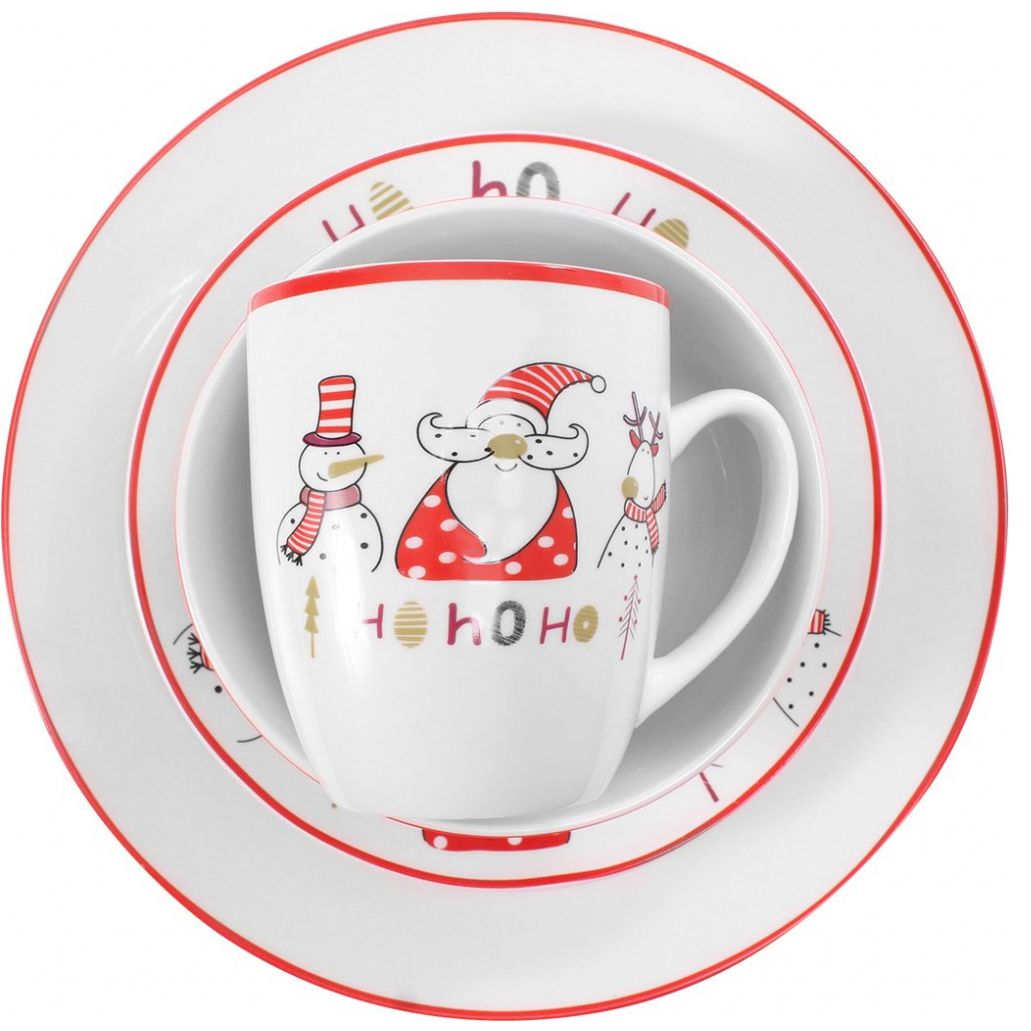 Vajilla Elf de 16 Piezas con Diseño Navideño Crown Baccara