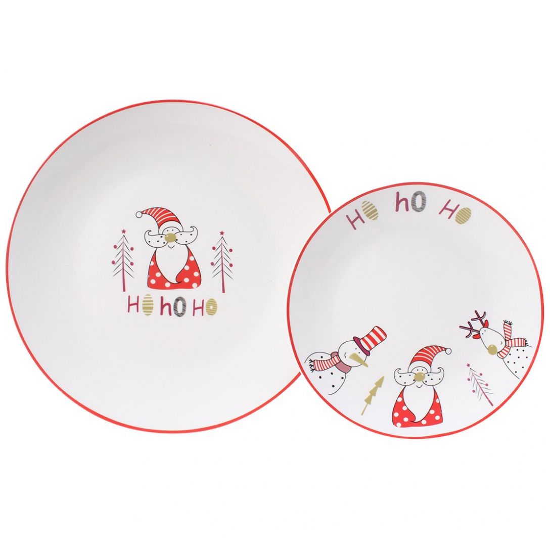 Vajilla Elf de 16 Piezas con Diseño Navideño Crown Baccara