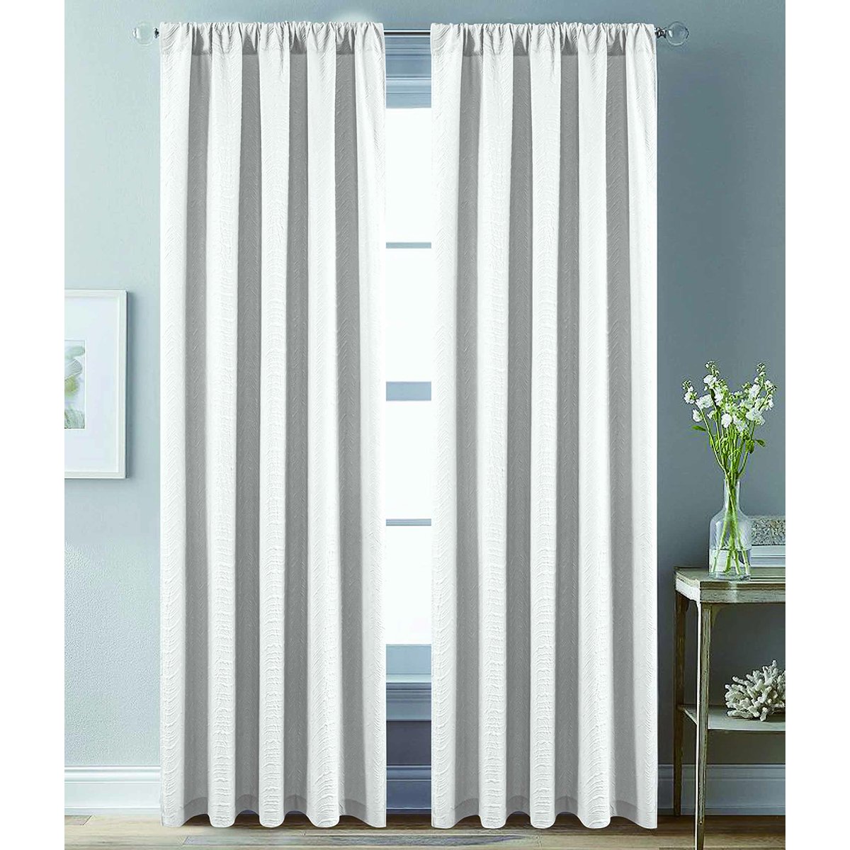 Cortina 2 Panel .95X2.10 Otello Corrugado Pole Top Chd Home