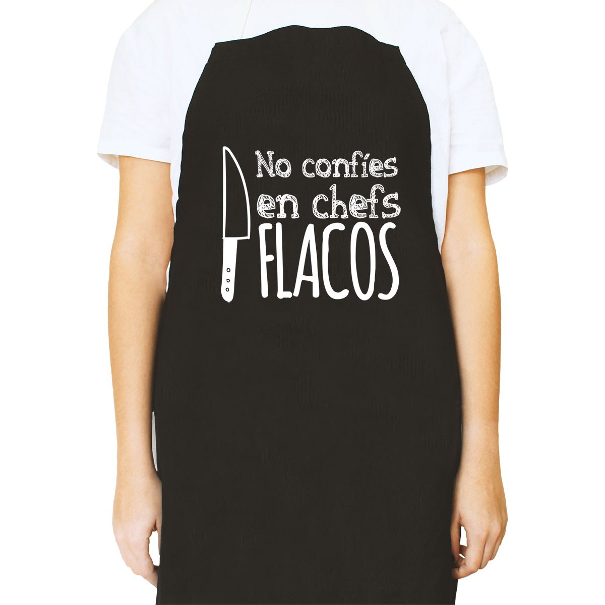 Mandil Negro  No Confíes en Chefs Flacos Unique