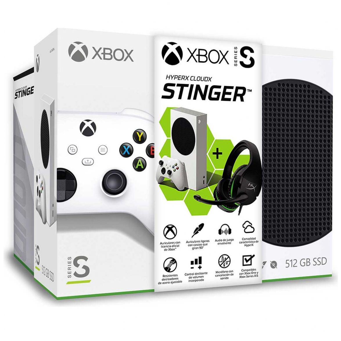 Consola Xbox Series S 512Gb + Hyperx Cloud Stinger