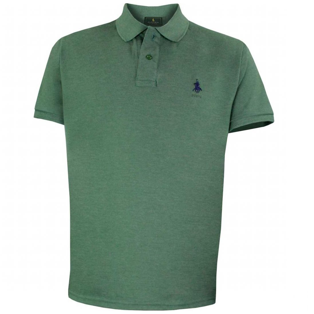 Playera Talla Plus Polo Manga Corta Jaspe Verde Rcb Polo Club Modelo Elo 104Bpvdmi para Hombre