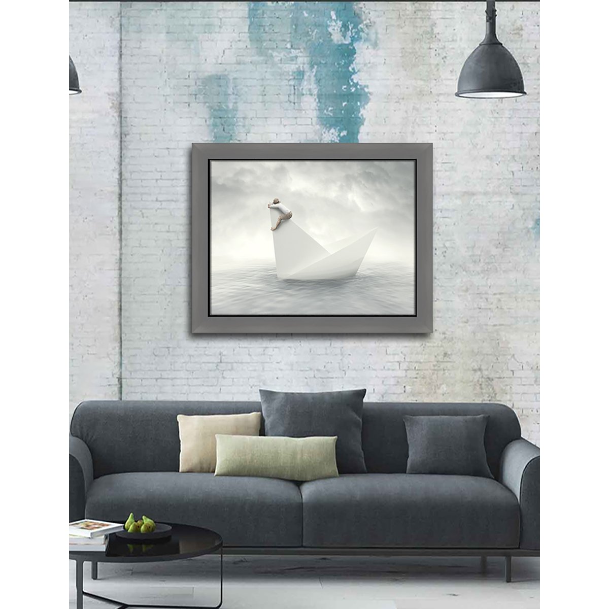 Cuadro Cont Barco de Papel 98.5X125.5 Madesa