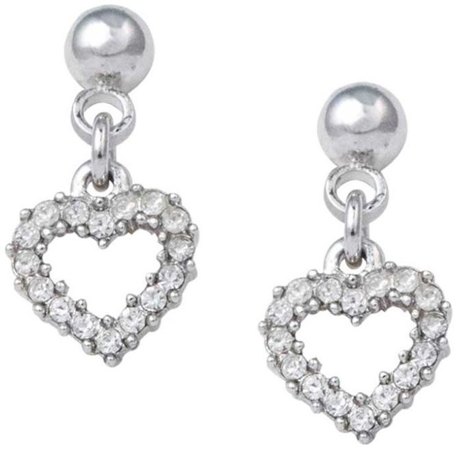 Aretes en Rodio con Silueta de Corazón Pavé Mossimo