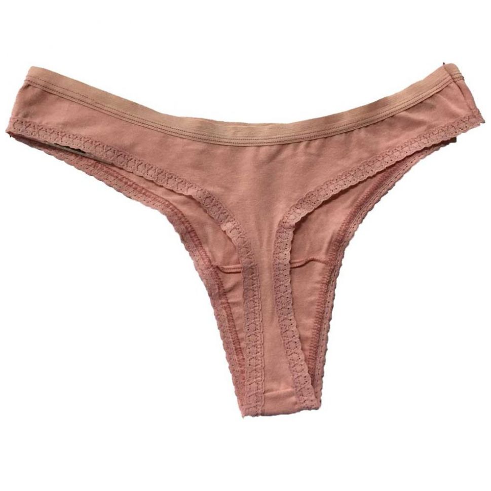 Tanga con Encaje en Piernas Y Cintura Algodón Zelina
