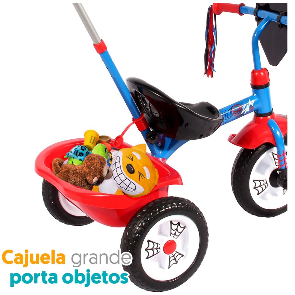 Triciclo Spiderman Deluxe Pushbar Big Tipper