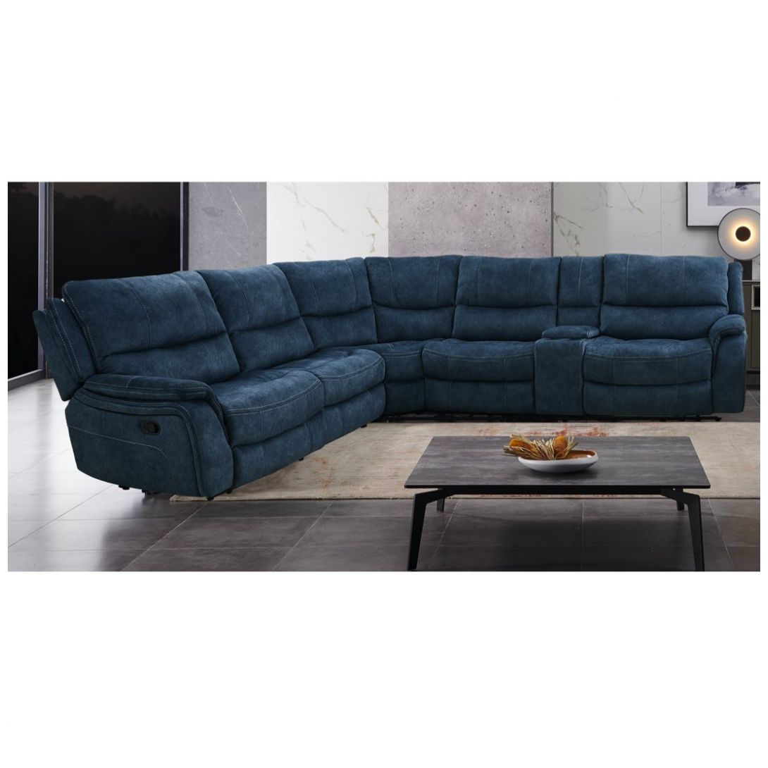 Sala Modular 6 Piezas con 3 Reclinables Manual Sofia Azul Cheers