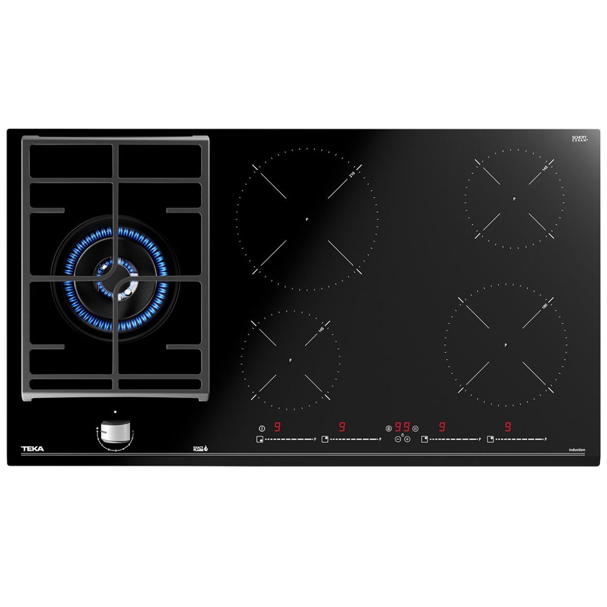 Parrilla Híbrida de Gas + Inducción Teka Jzc 95314 Abb Bk Hybrid