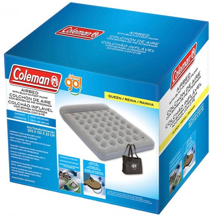 Colchon Inflable Queen con Bomba de Pie Coleman