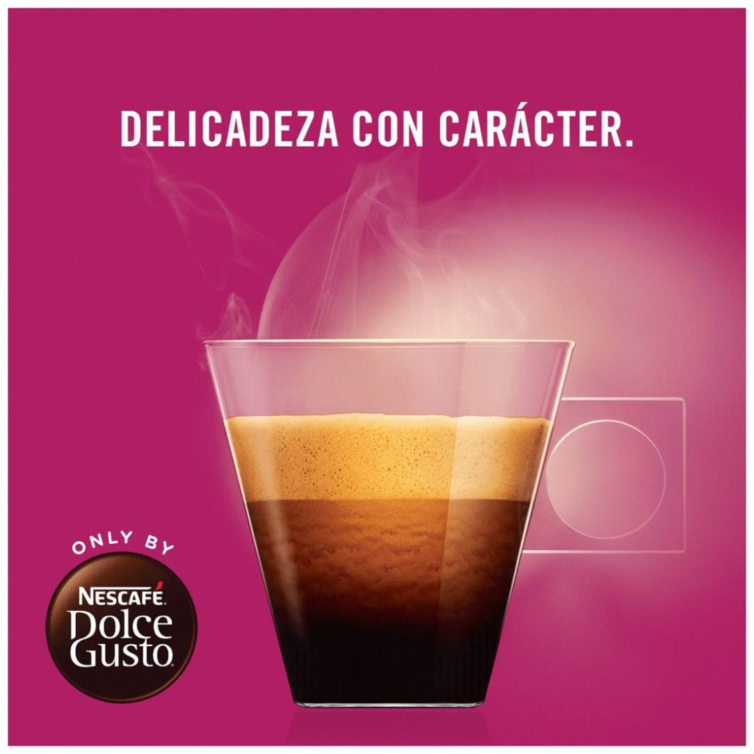 Estuche 16 cápsulas NESCAFE DOLCE GUSTO café Espresso Intenso Premium  arábica y robusta de Colombia y Vietnam intensidad 7
