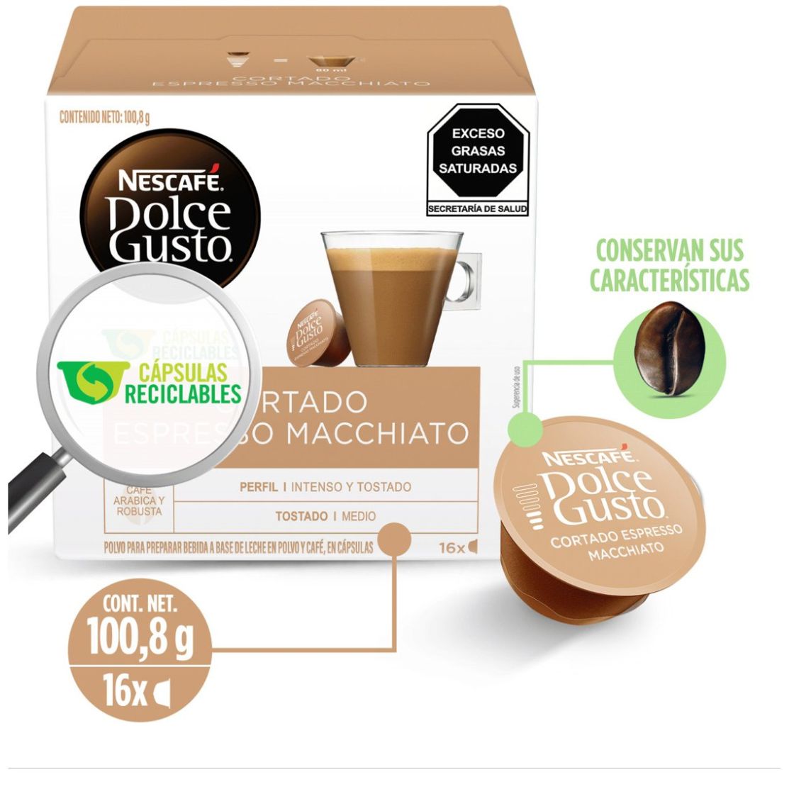 Cápsula Nescafe Dolce Gusto Cortado Espresso Macc