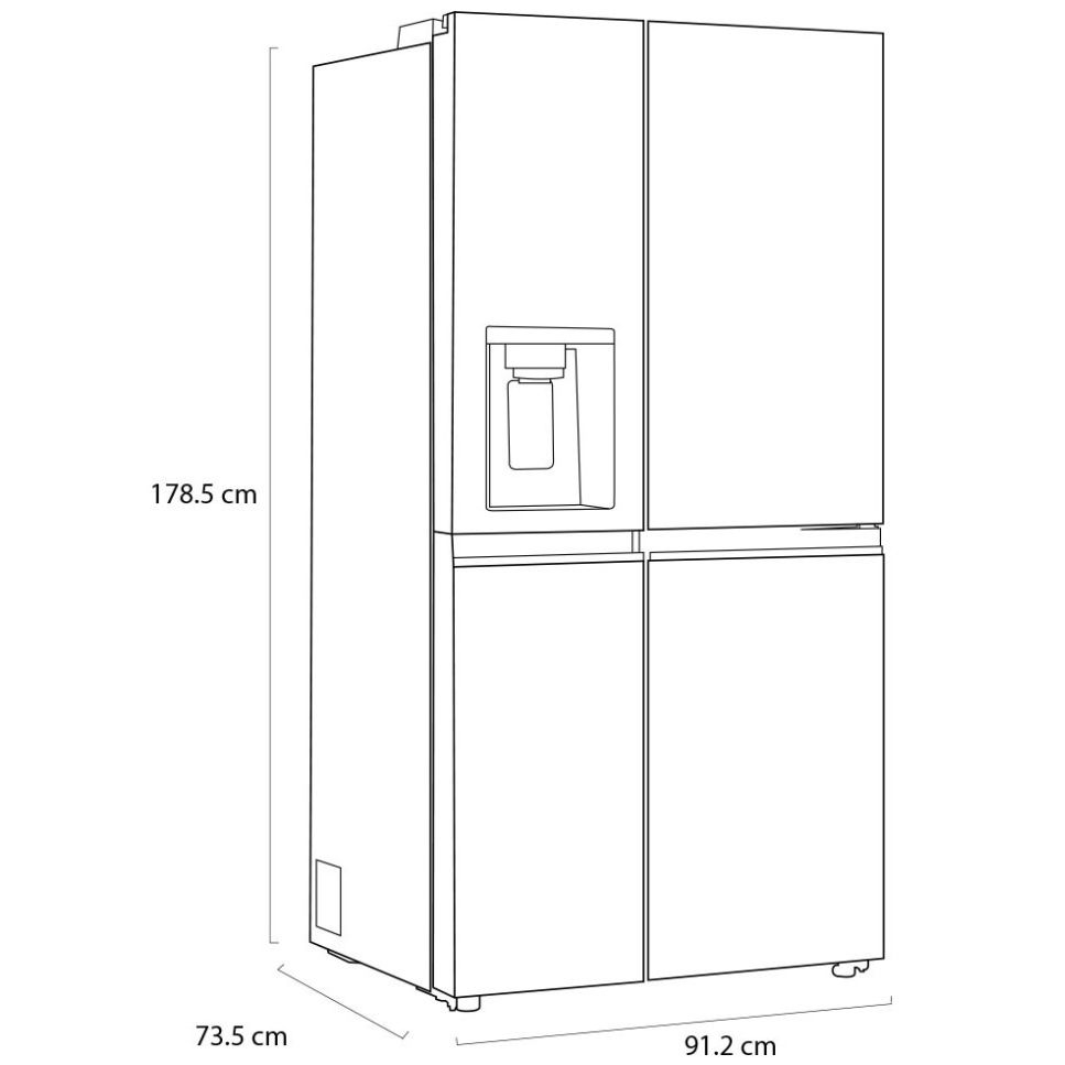 Refrigerador Lg Duplex Door In Door 22 Pies  Platino  Vs22Jdp