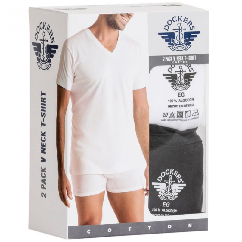 Playera Cuello V 2 Piezas Pack Dockers Modelo  Dmcv20001