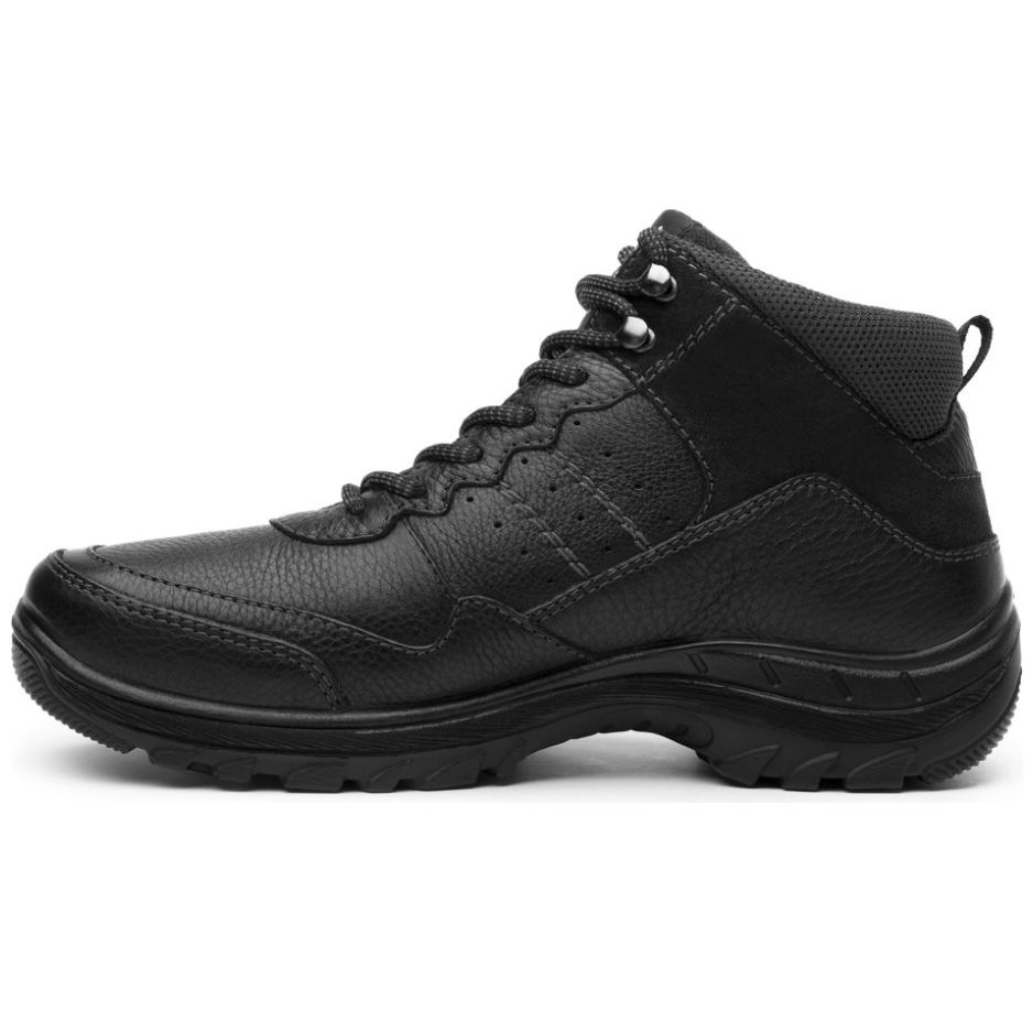 Bota Negra de Piel Flexi para Hombre