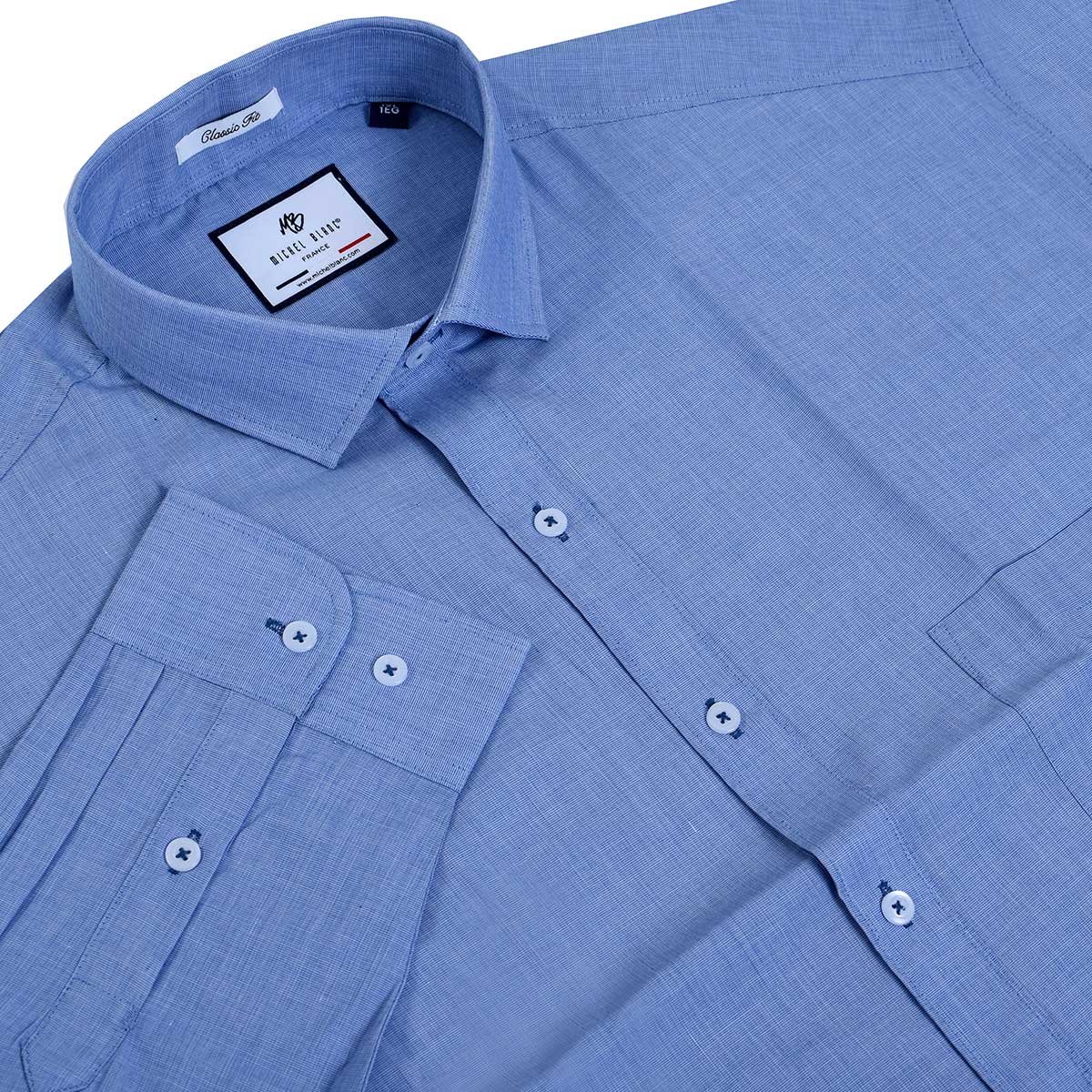 Camisa Talla Plus Manga Larga Fila Fil Michel Blanca 2104 para Hombre