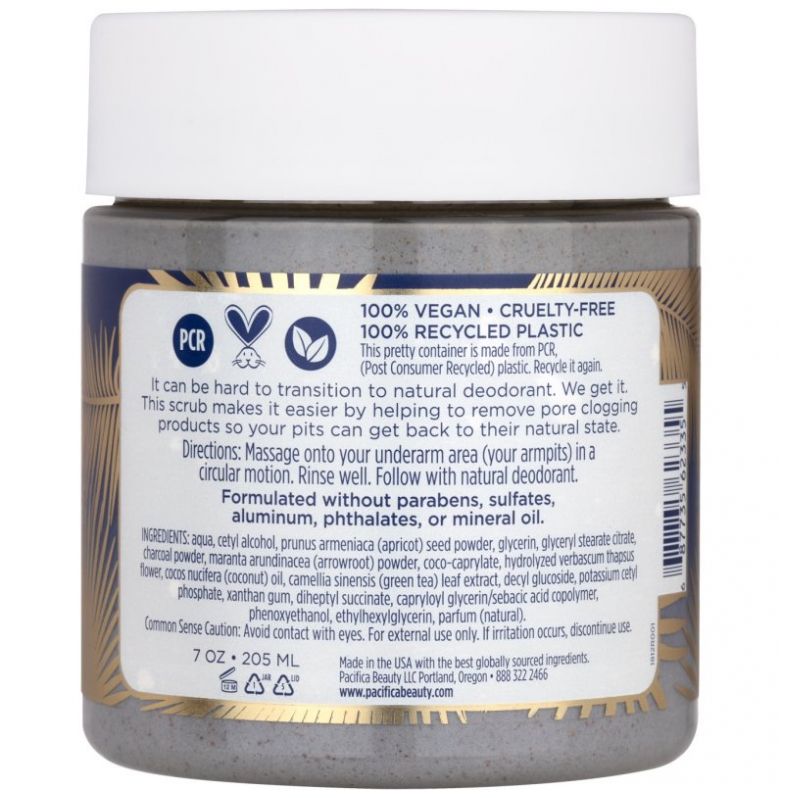 Exfoliante Pacifica Coconut & Charcoal Underarm Detox Scrub
