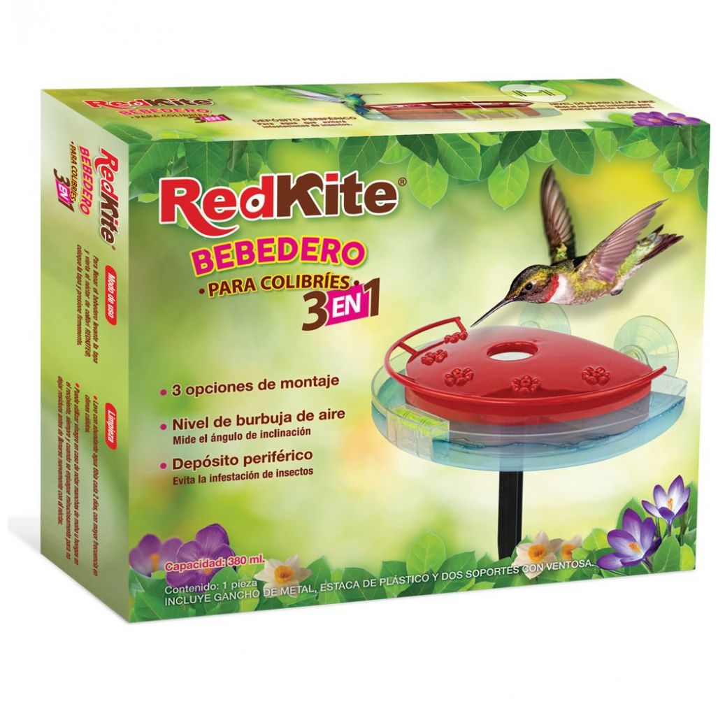 Bebedero 3 en 1 P/ Colibri 380Ml Acuario Lomas