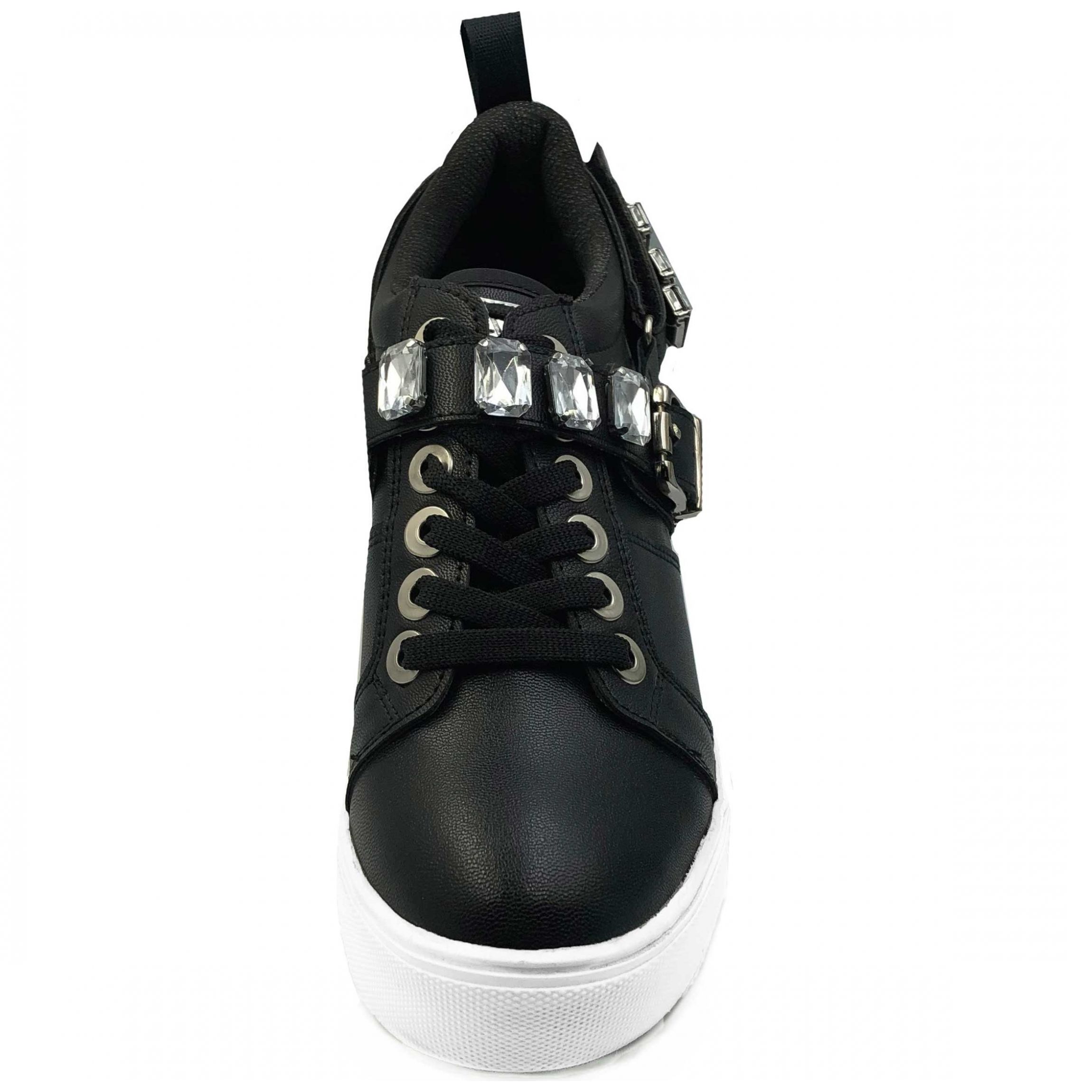 Tenis con Cuña Y Aplicaciones Negro Philantrophy