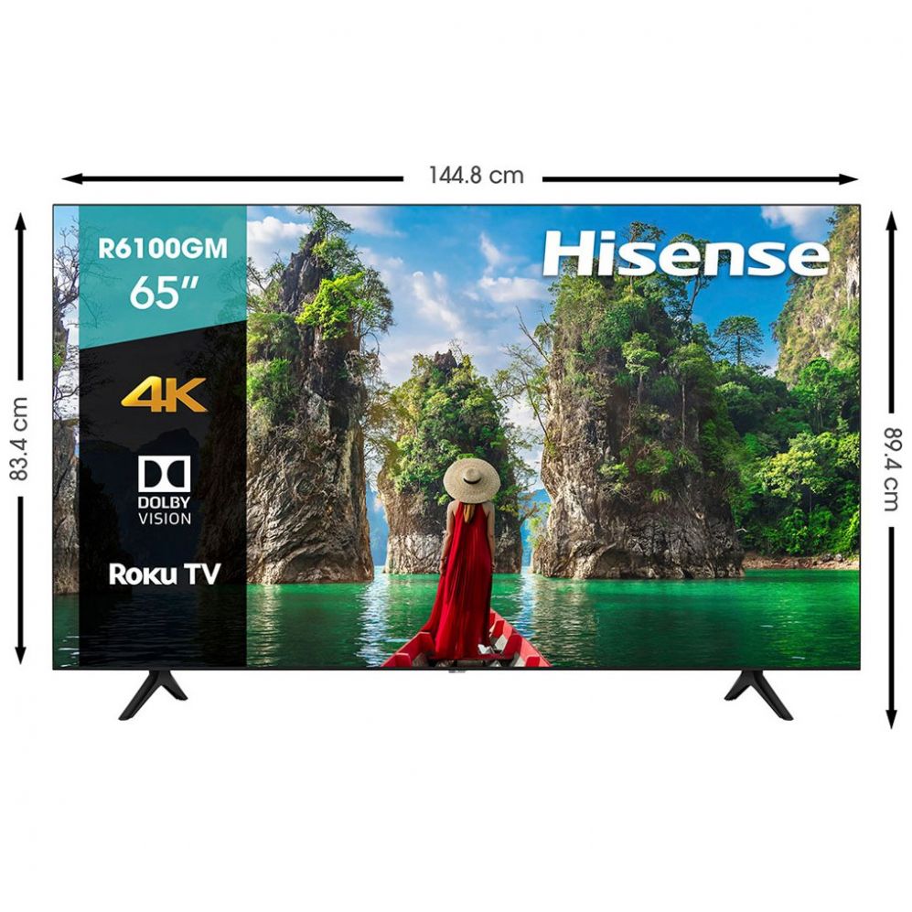 Pantalla Hisense 65" Led 4K Roku Tv 65R6100Gm