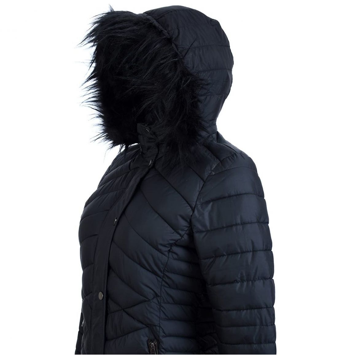 Chamarra Negra Con Gorro De Peluche Gorro Chamarras De Mujer Para