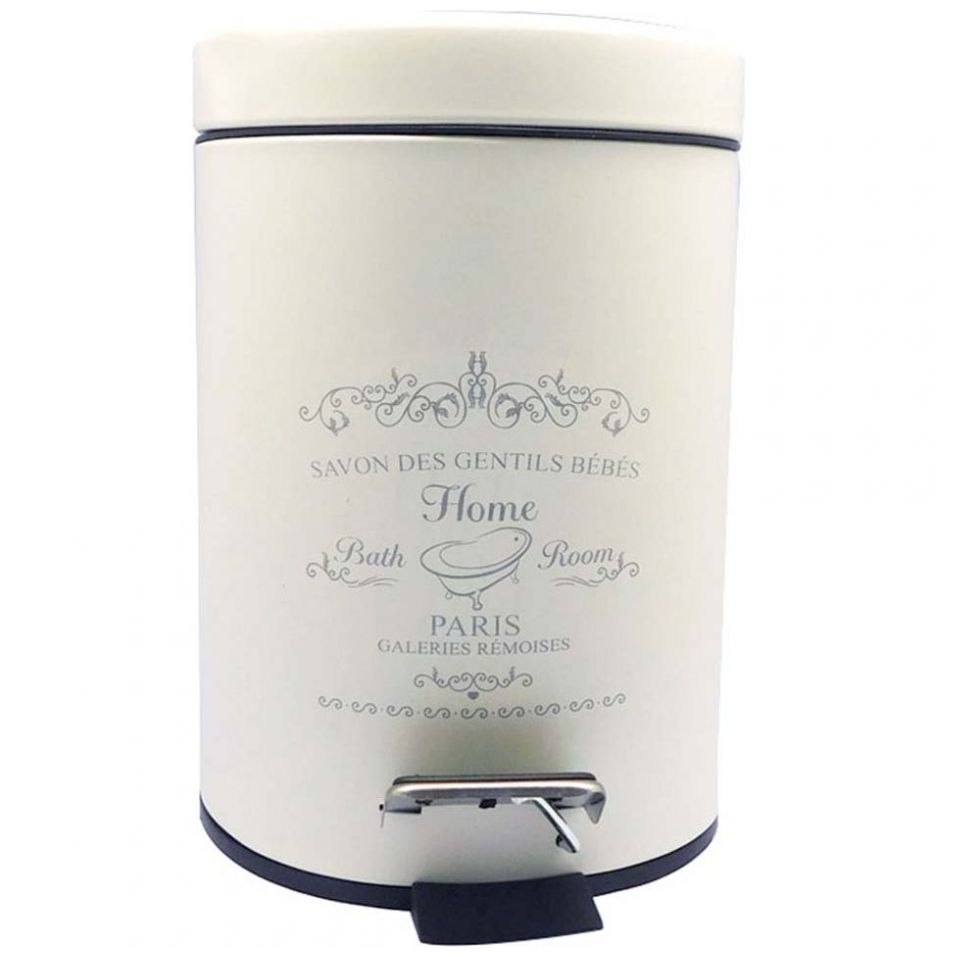 Bote Basura con Tapa Y Pedal Paris 3 L Blanco Bb97149 Good & Good