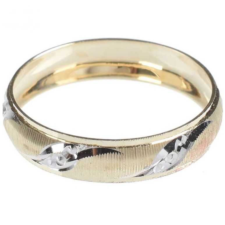 Argolla Oro 14K Diamantada Doble o