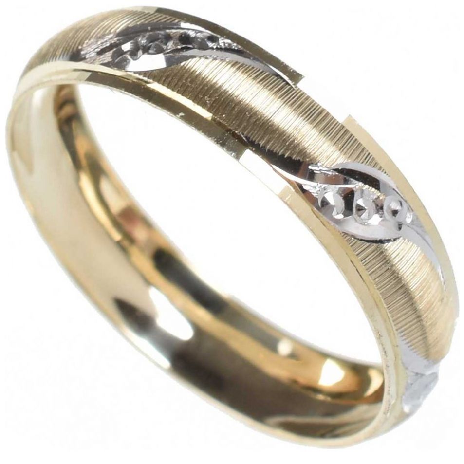 Argolla Oro 14K Diamantada Doble o