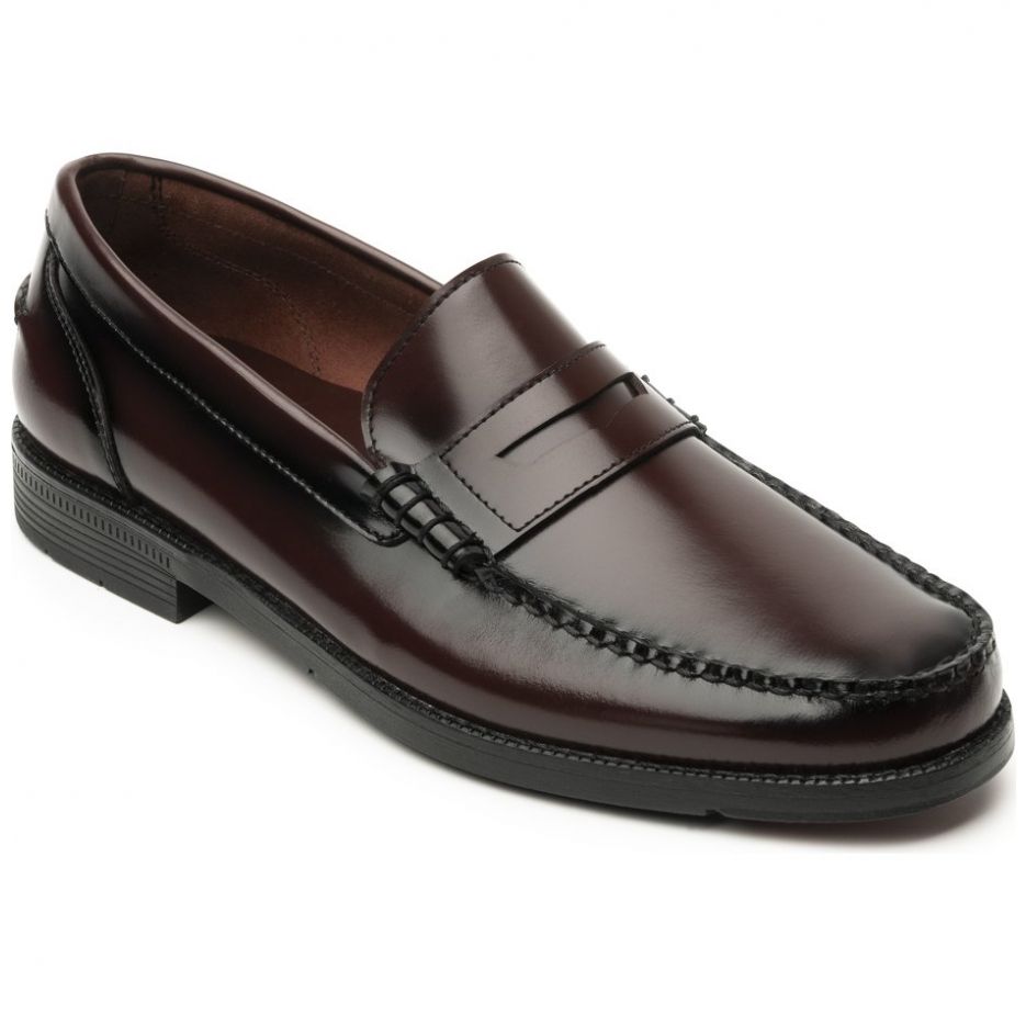 Mocasín con Antifaz Piel Vino para Hombre Quirelli