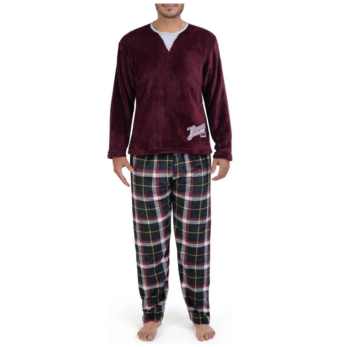 Conjunto Pijama Oscar Hackman Navidad Reno Deer Azul Marino para Hombre