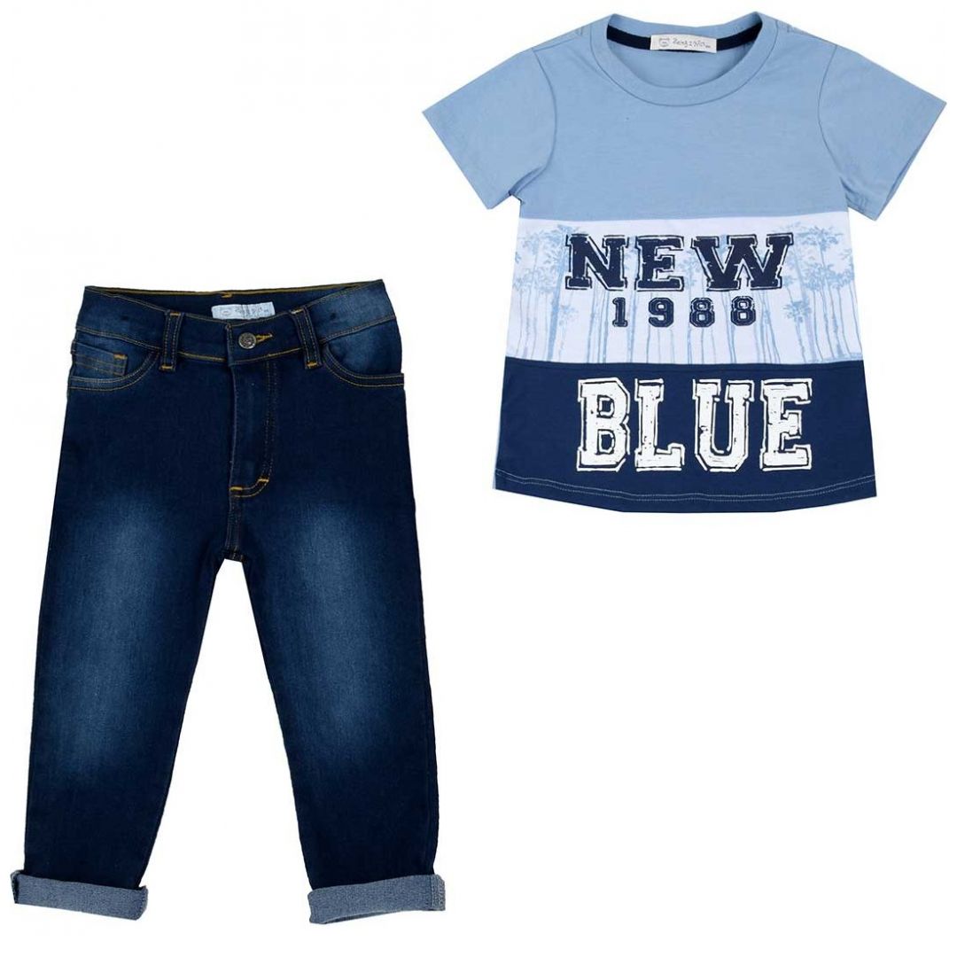 Conjunto de Playera Y Pantalón de Mezclilla  para Bebé Modelo 1220-4 Being 2 Nice