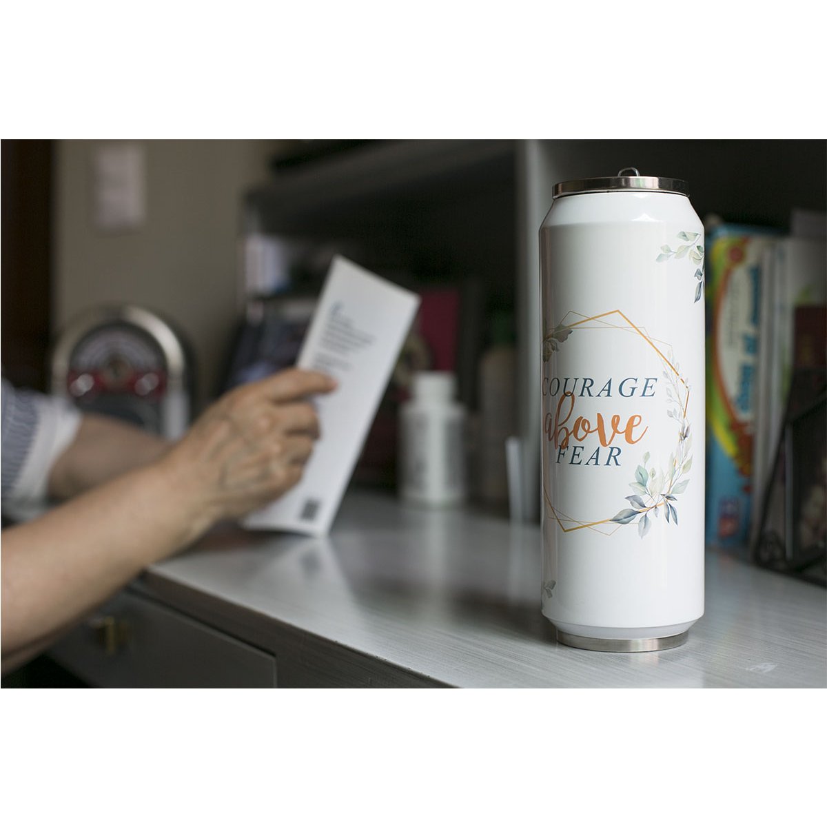 Termo Acero Inoxidable Blanco 700 Courage Bla Glt Running