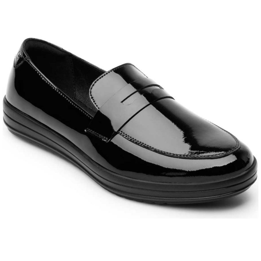 Mocasín Negro para Mujer con Cinta Flexi