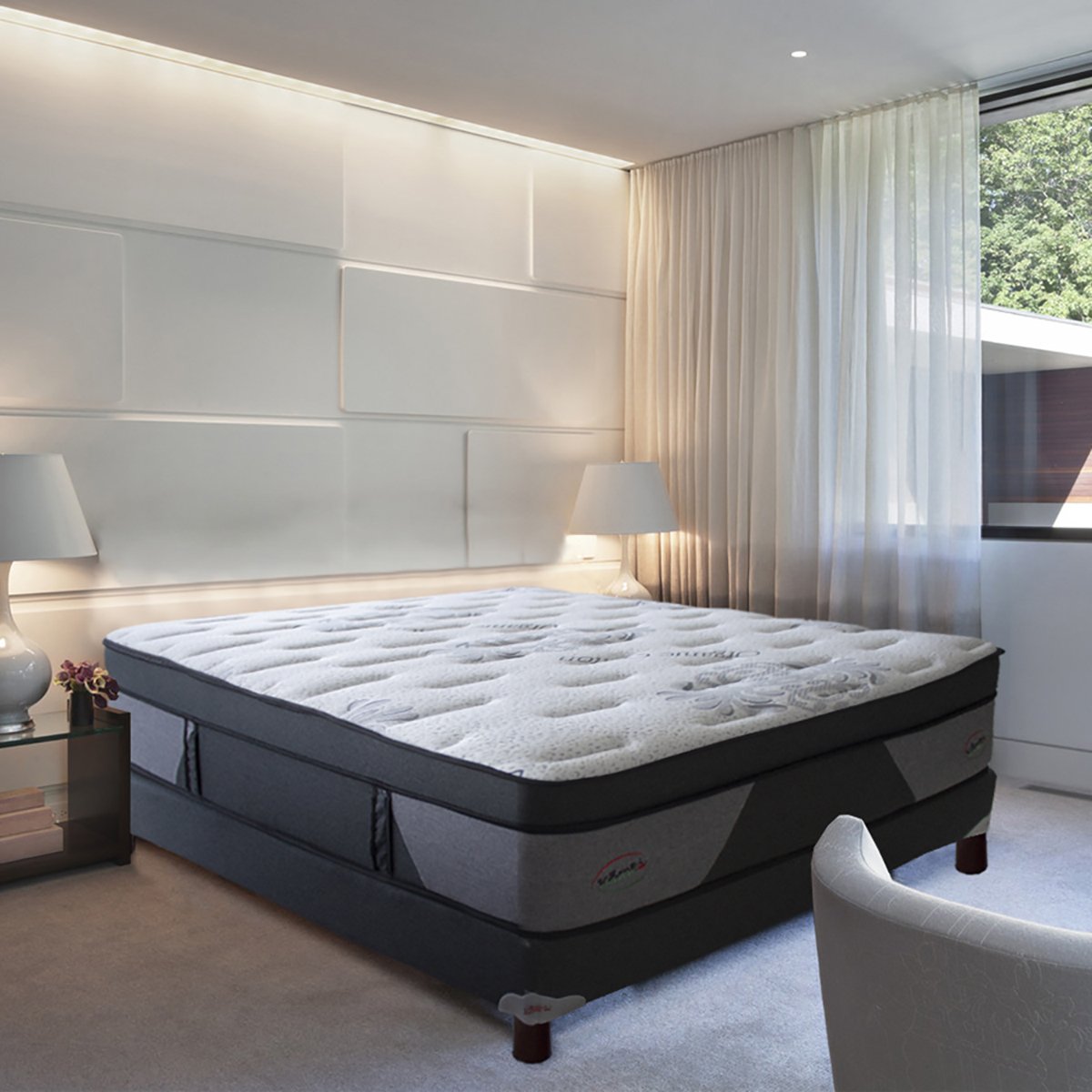 Juego de Colchón Y Box King Size Eleganzza Vittorio Benzi