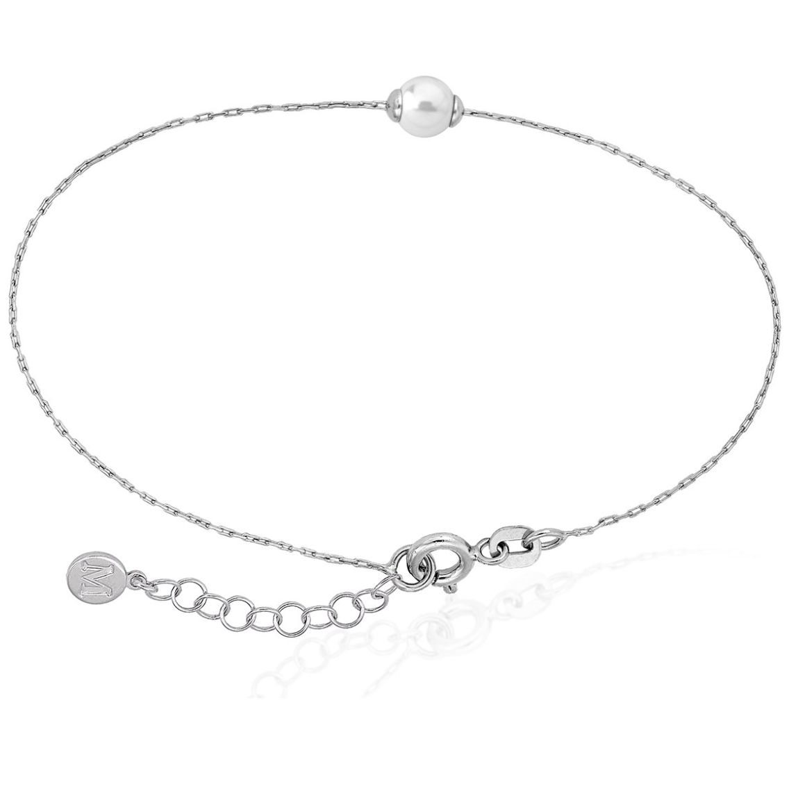 Pulsera Majorica Plata Rodiada Perla Redonda 5Mm