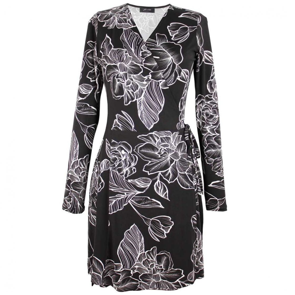 Vestido Cuello Cruzado en V Diseño Estampado Floral Just By Basel para Dama Petite