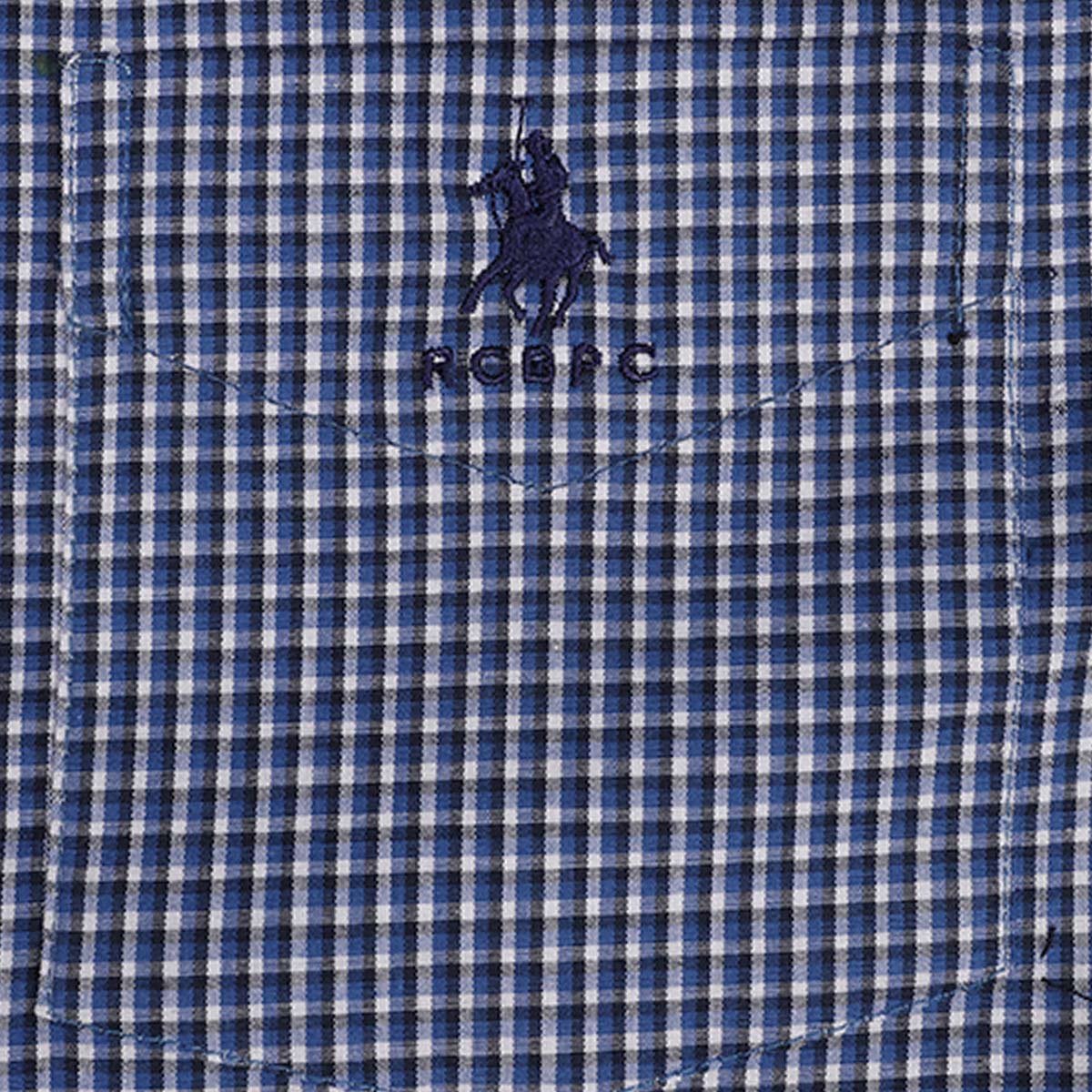 Camisa Manga Larga Cas Cuadro Strech Azul Rcb Polo Club P11122 para Hombre
