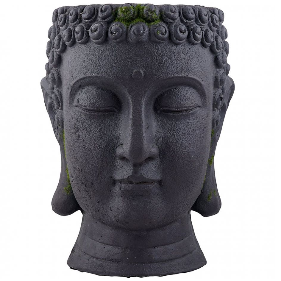 Home Nature Macetero Cabeza de Buda Color Negro