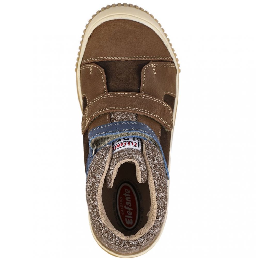 Botín Bullón Textil Velcros 14-17 Café Capuchino Elefante