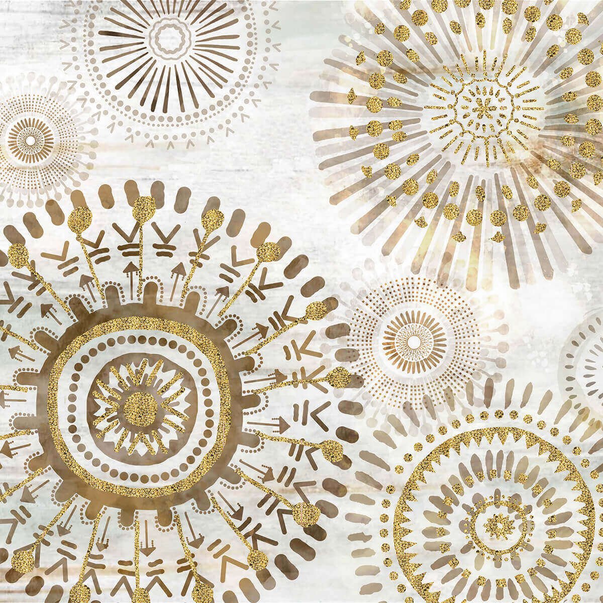 Canvas Circulo Dorado 80X80Cm Sears México