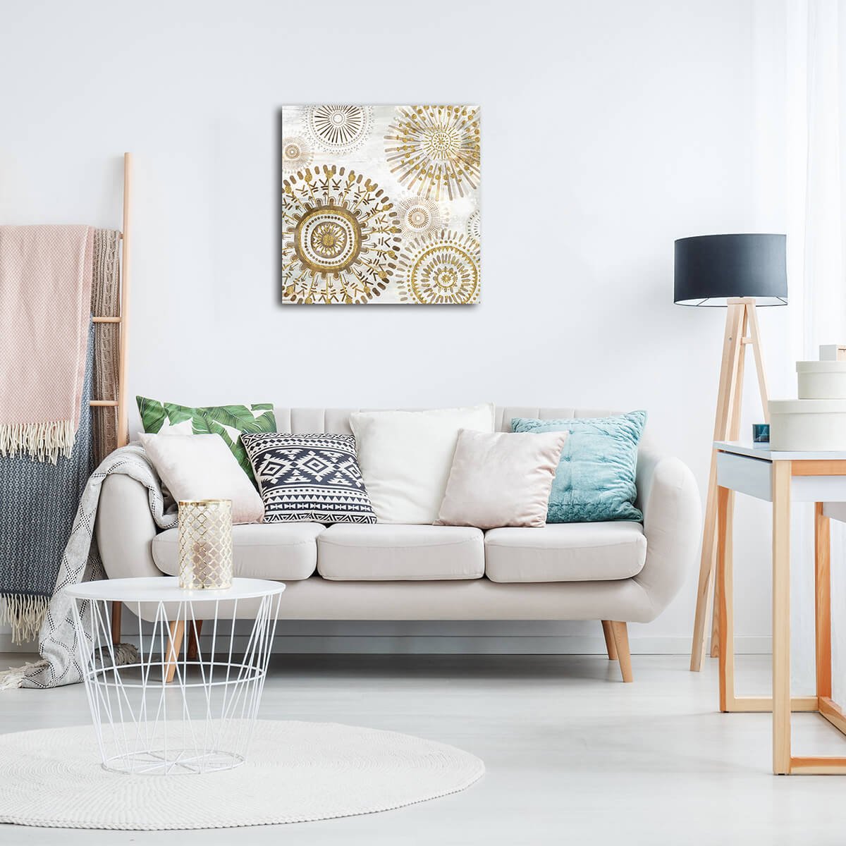 Canvas Circulo Dorado 80X80Cm Sears México