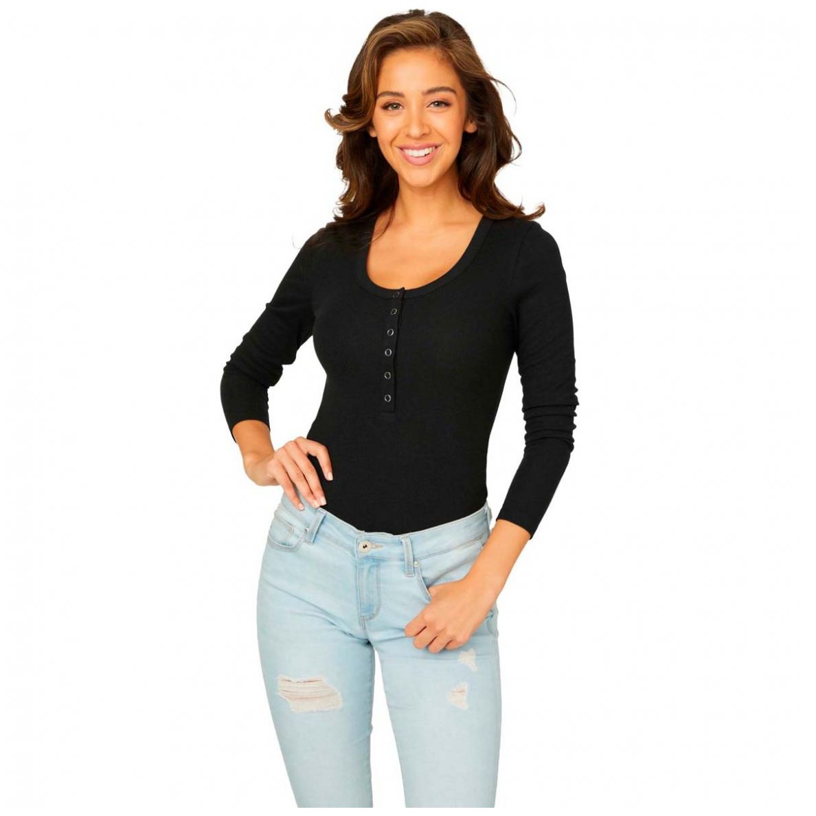 Blusa Manga Larga Botones al Frente Guess Factory